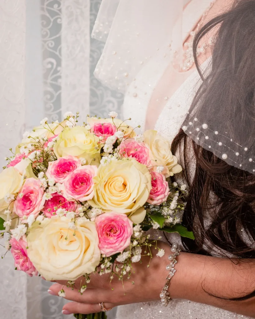 Flowers arranged for a wedding